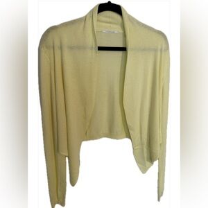 Tahari - Open Front Cardigan Lemon Sweater Size M